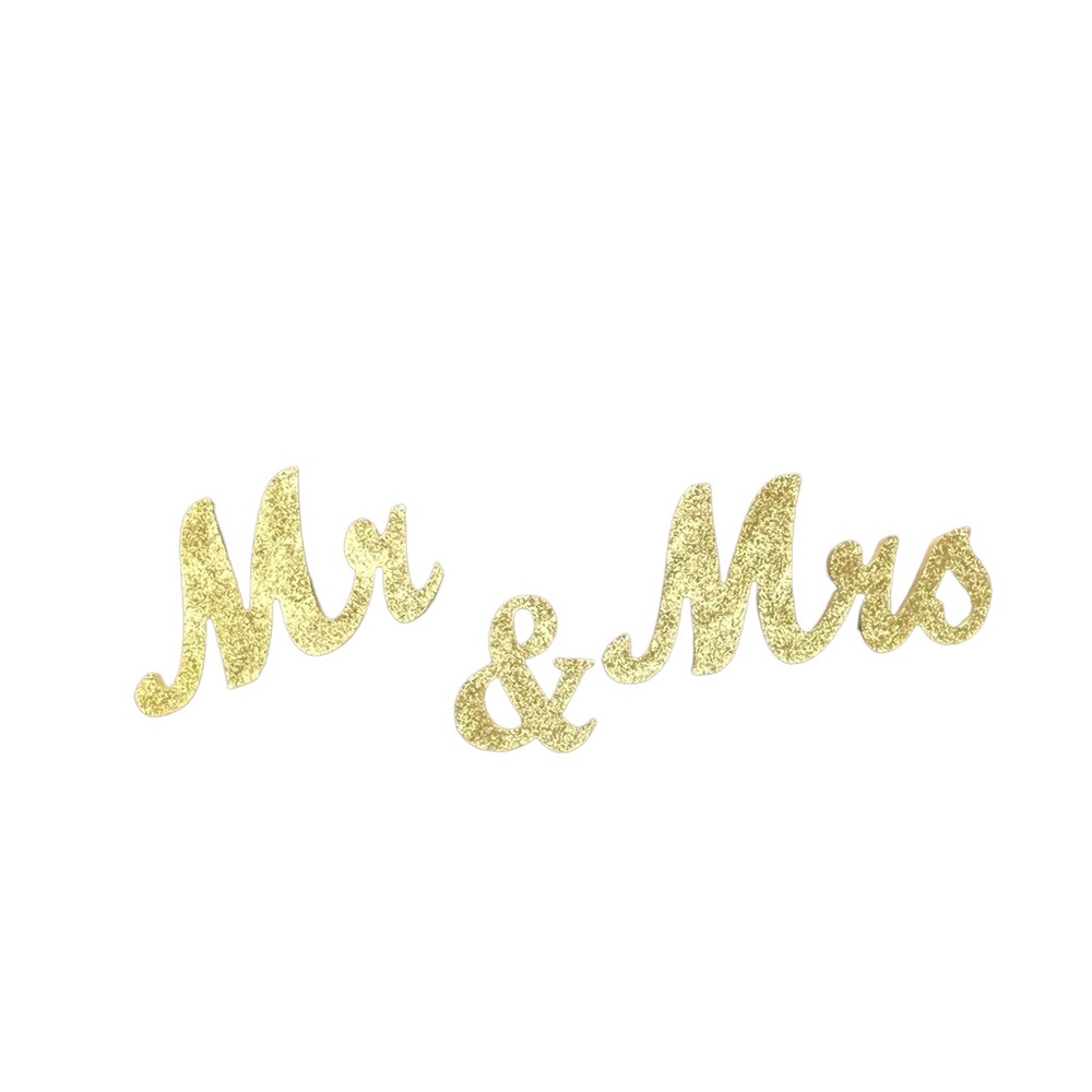Mr & Mrs wedding sign gold glitter